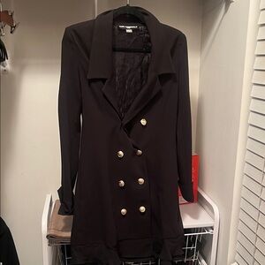 Karl Lagerfeld Black Blazer Dress with Gold Buttons